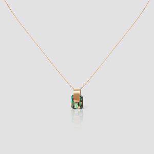 Handmade Solid Gold Abalone Shell Necklace