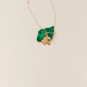 14K Solid Gold Puzzle Necklace, Dainty Puzzle Pendant 14K Solid Gold Puzzle Necklace, Dainty Puzzle Pendant