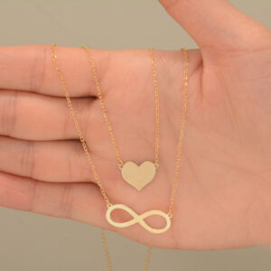 Valentine’s Solid Gold Heart Necklace, Handmade Solid Gold Heart Pendant Necklace, Valentine’s Gift for Her Valentine's Solid Gold Heart Necklace, Handmade Solid Gold Heart Pendant Necklace, Valentine's Gift for Her