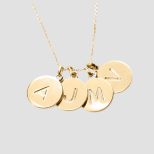 14K Solid Gold Initial Disc Necklace, Handmade Initial Letter Pendant Necklace, Personalized Dainty Round Initial Pendant 14K Solid Gold Initial Disc Necklace, Handmade Initial Letter Pendant Necklace, Personalized Dainty Round Initial Pendant