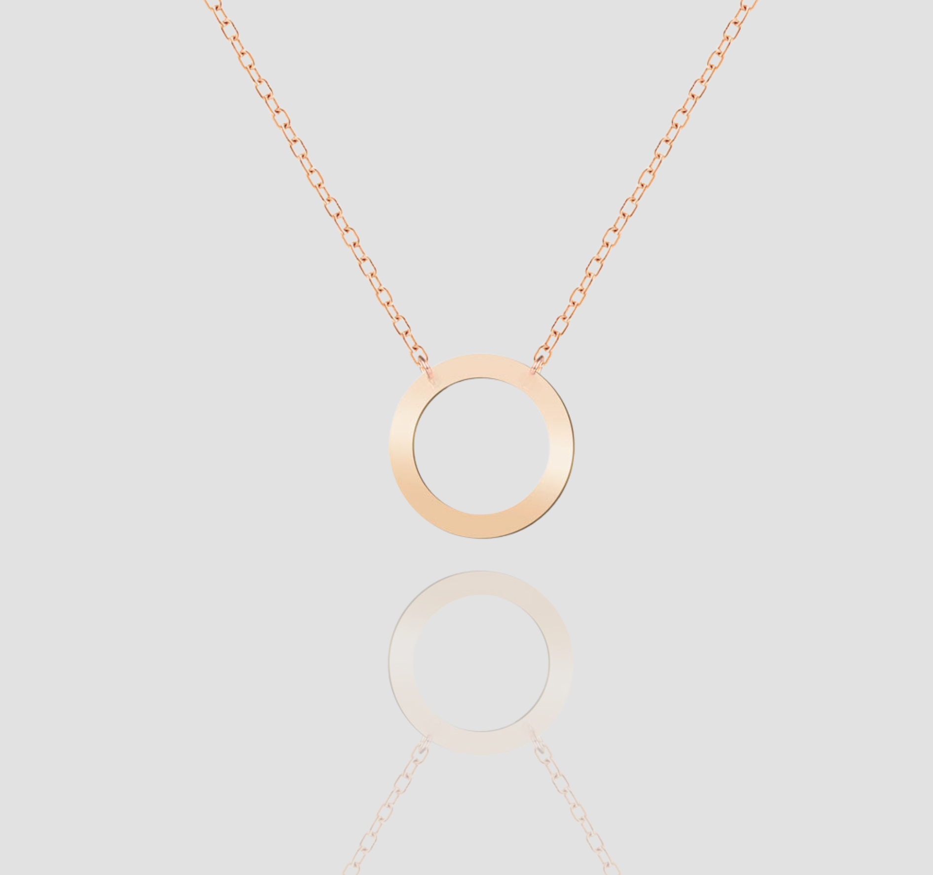18k solid gold Karma Circle Necklace, Handmade gold Karma Necklace, Minimalist Round Geometric Necklace
