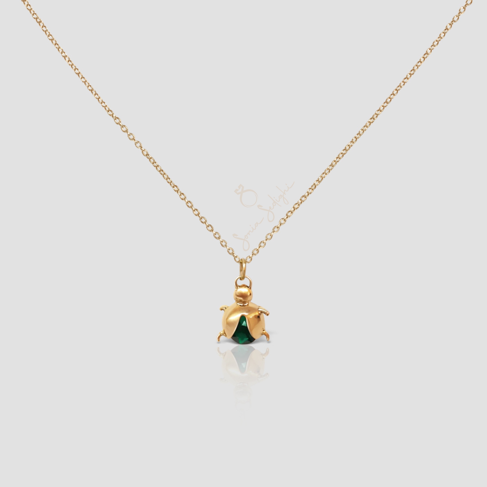 Ladybug Necklace, Handmade 14k Solid Gold Ladybug Necklace - Image 7