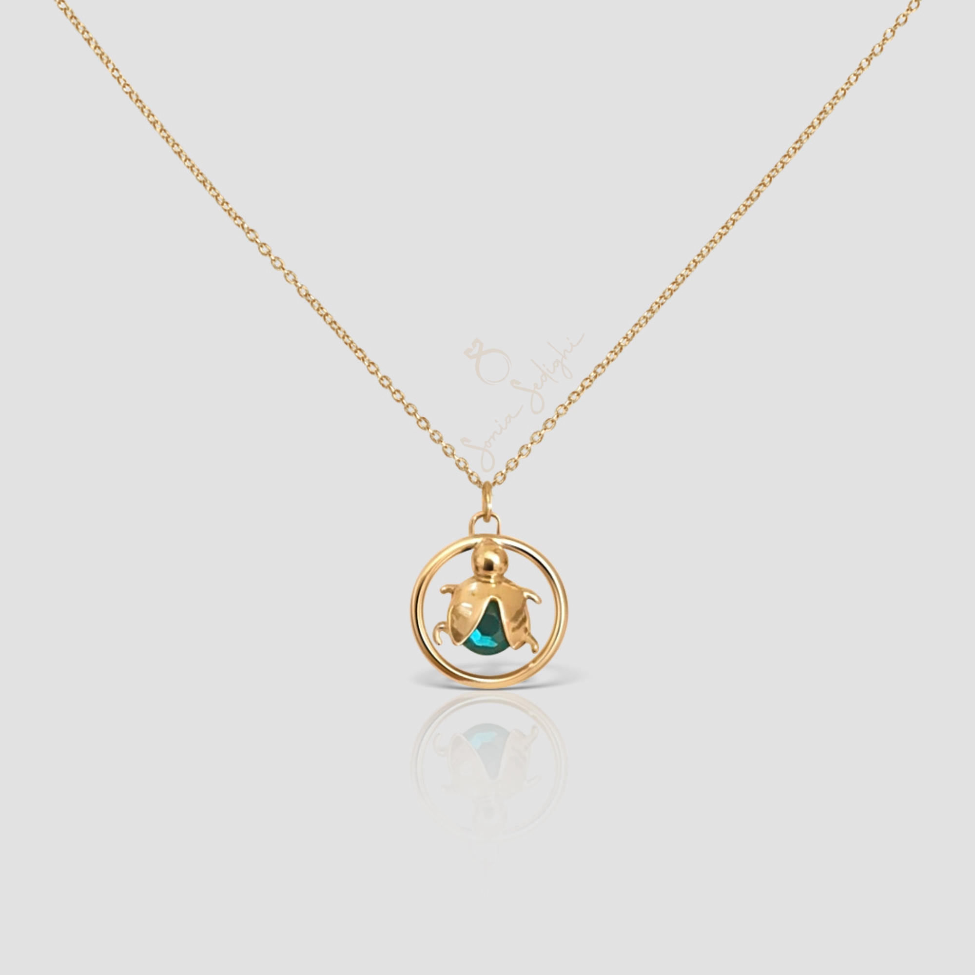 Handmade Solid Gold Ladybug Necklace - Image 16