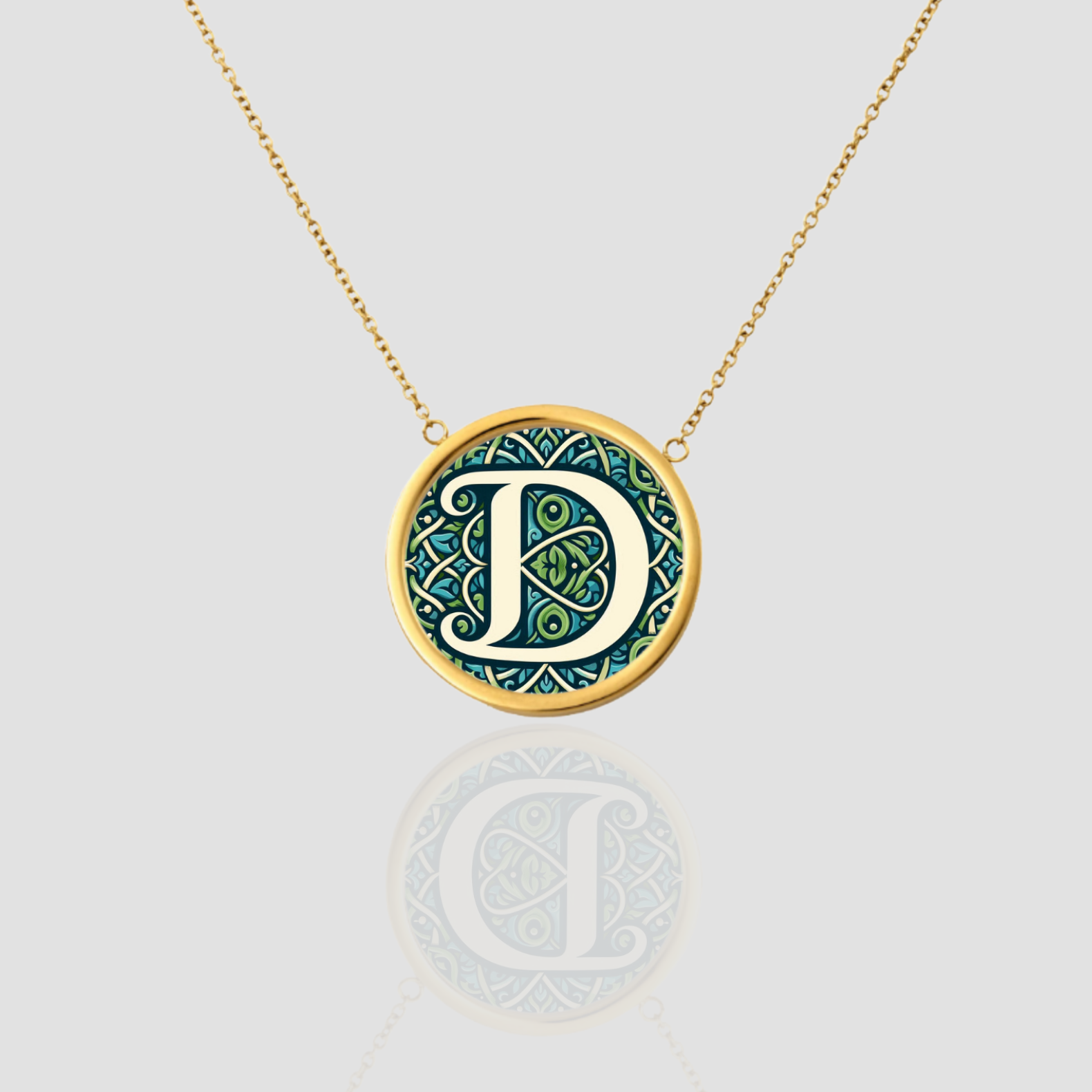 18k Solid Gold Initial Letter Necklace, Handmade Personalized Necklace, Letter D Initial Custom Monogram Pendant