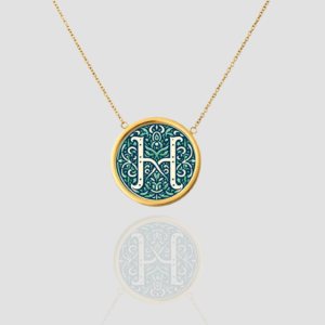 Handmade 18k Solid Gold Initial Letter Necklace, Custom Monogram Pendant, Personalized Name Letter H Necklace Handmade 18k Solid Gold Initial Letter Necklace, Custom Monogram Pendant, Personalized Name Letter H Necklace