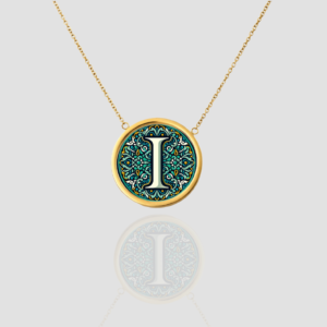 18k Solid Gold Initial Letter Necklace, Handmade Custom Monogram Pendant, Personalized Name Letter I Necklace 18k Solid Gold Initial Letter Necklace, Handmade Custom Monogram Pendant, Personalized Name Letter I Necklace