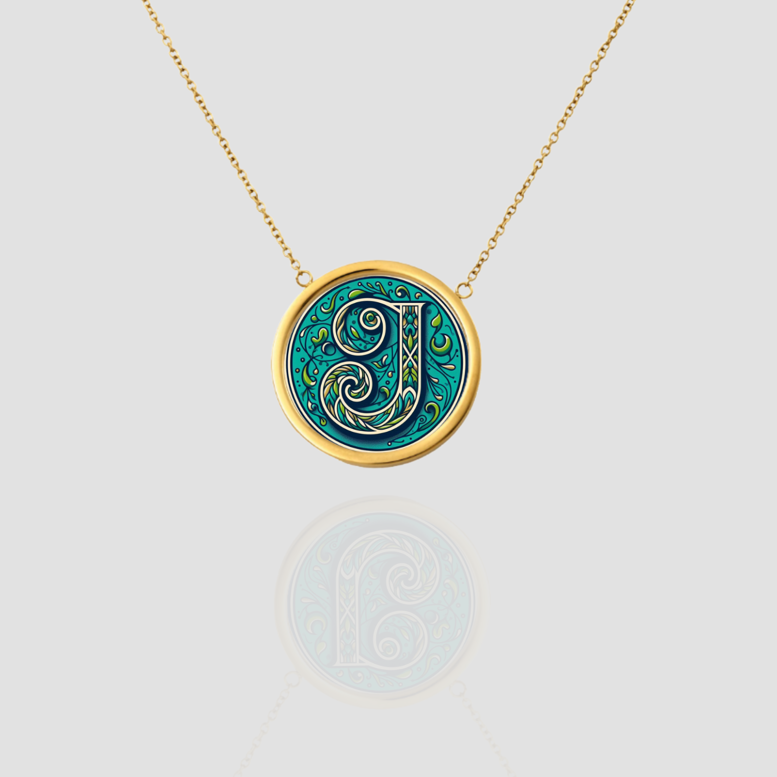 18k Solid Gold Initial Letter Necklace, Personalized Pendant Custom Monogram Necklace, Handmade Letter J Initial Pendant