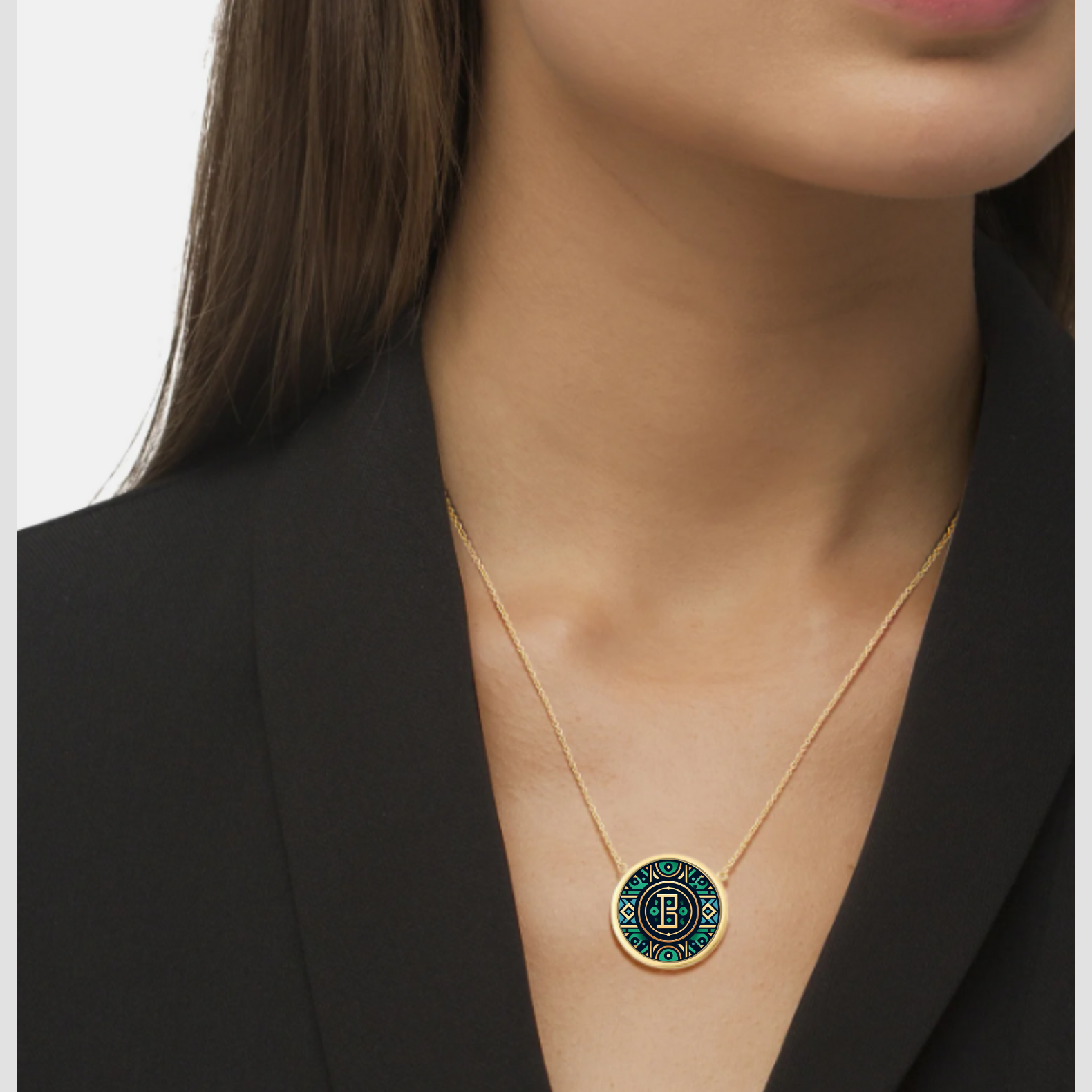 18k Solid Gold Initial Letter Necklace, Handmade Personalized Pendant Custom Monogram Necklace, Letter B Initial Pendant