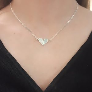 Handmade 14k Solid Gold Heart Necklace | Dainty Heart Pendant | Valentines Gift for Her