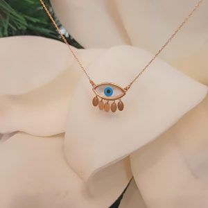 Evil eye 18K Solid Gold Necklace, 750 Gold Evil eye Pendant, 18K Gold Necklace Evil eye Pendant, Jewelry Necklaces Pendants