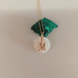 Initial Letter Necklace 14K Solid Gold, Handmade Initial Letter M, Personalized Necklace, Bridesmaid Gift, Birthday Gift, Christmas gift