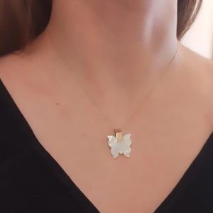 Solid Gold Butterfly Necklace | Handmade Bridal Necklace | Personalized Jewelry | Bridesmaid, Birthday, Valentine's Gift