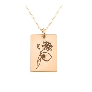 14k Solid Gold October Birth Flower Necklace, Handmade Personalized Custom Necklace, Birthday Gift for Her, Cosmos Flower Necklace