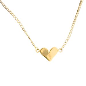 Handmade 14k Solid Gold Heart Necklace | Dainty Heart Pendant | Valentine's Gift for Her