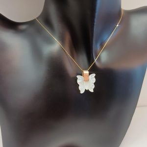 Solid Gold Butterfly Necklace | Handmade Bridal Necklace | Personalized Jewelry | Bridesmaid, Birthday, Valentine's Gift