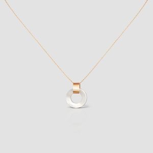 Handmade Karma Necklace, Solid Gold Dainty Circle Necklace, Gold Handmade Jewelry, Birthday and Christmas Gift