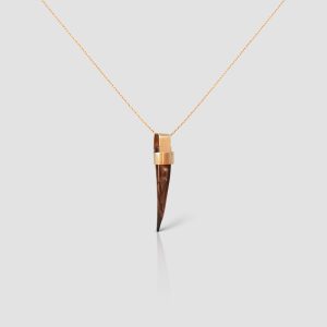 Solid Gold Horn Necklace, Handmade Tusk Pendant, 14K Solid Gold Elegant Horn Tusk Necklace, Christmas gift