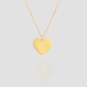 Handmade Gold Heart Necklace | Valentines Heart Pendant Solid Gold| Valentines Gift for Her