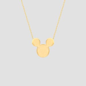 Handmade Mouse Necklace, 14k Solid Gold Handmade Minimalist Mouse Necklace, Solid Gold Handmade Jewelry