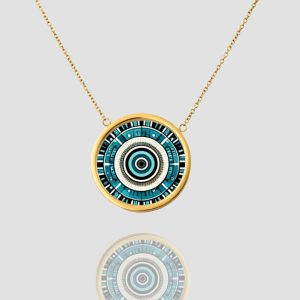 Evil Eye 18K Solid Gold Necklace, 750 Solid Gold Evil Eye Charm Necklace for Protection and Style