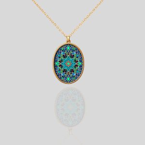 14K Solid Gold Necklace, Persian Art-Inspired Handmade Necklace, Luxury Handmade Jewelry Gift for Her