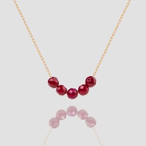 18k solid gold Tourmaline Beaded Chain Necklace, Handmade Tourmaline Beaded Necklace, Tourmaline Choker Charms Necklace 18K Solid Gold