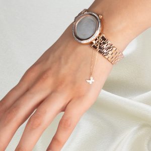 18k Solid Gold Butterfly Watch Charm, Handmade Elegant Watch Band Accessory, Minimalist Gold Watch Charm