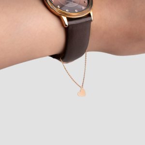18k Solid Gold Heart Watch Charm, Handmade Elegant Watch Band Accessory, Minimalist Gold Watch Charm Valentine's Gift