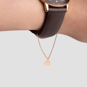 18k Solid Gold Heart Watch Charm, Handmade Elegant Watch Band Accessory, Minimalist Gold Watch Charm Valentine's Gift