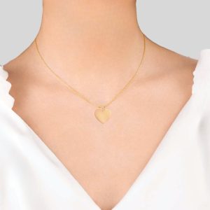 Handmade Gold Heart Necklace | Valentine's Heart Pendant Solid Gold| Valentines Gift for Her