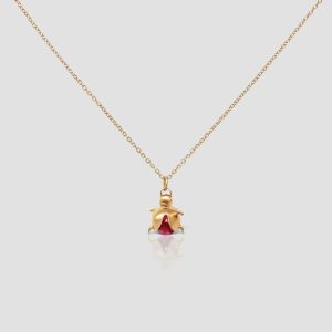 14k Solid Gold Ladybug Necklace, Handmade bug Pendant, Minimal Ladybug Pendants Necklace, Minimal Necklace for Birthday Gift