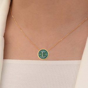 Solid Gold Initial Letter Necklace, Handmade Personalized Name Letter "I" Necklace, Custom Monogram Pendant