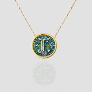 Solid Gold Initial Letter Necklace, Handmade Personalized Name Letter "I" Necklace, Custom Monogram Pendant
