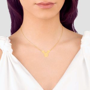 Handmade Mouse Necklace, 14k Solid Gold Handmade Minimalist Mouse Necklace, Solid Gold Handmade Jewelry