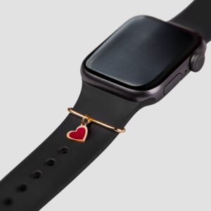 Gold Heart Apple Watch Charm, Handmade Elegant Watch Band Accessory, Minimalist Gold Watch Charm