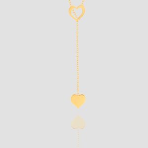 Valentine 14K Solid Gold Heart Necklace, Handmade Y Shaped Heart Necklace, Valentine's Gift for Her, Romantic Love Y Heart