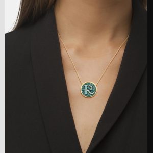 18K Solid Gold Initial Letter R Necklace: Handcrafted Monogram Pendant, Personalized Name Necklace