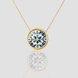 Solid Gold December Birth Flower Necklace, Christmas Gold Pendant, Personalized December Holly, Handmade Christmas Jewelry,