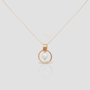 Handmade 14K Solid Gold Karma Necklace | Dainty Pearl 18k Solid Gold Necklace | Bridesmaid, Birthday Gift for Her