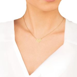 Handmade 14K Solid Gold Heart Necklace, Minimalist Pendant