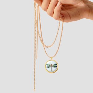 14k Solid Gold Dragonfly Necklace, Bug Gold Pendant Necklace, Handmade Dragonfly Jewelry, Luxury Dragonfly Necklace, Gold Christmas Gift