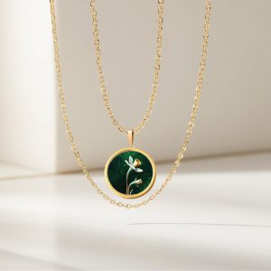 18K Solid Gold March Birth Flower Necklace, Personalized March Daffodil Flower, Handmade Jewelry, March Birthmonth Flower gold Daffodil