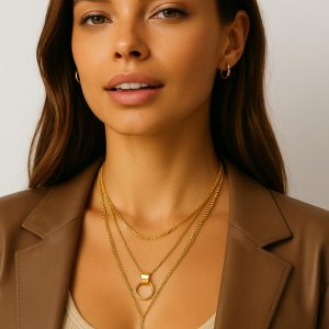 Handmade 18K Solid Gold Hoop Necklace: Dainty Karma Pendant