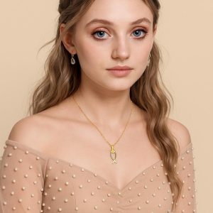 14K Solid Gold Fish Necklace, Minimalist Charm