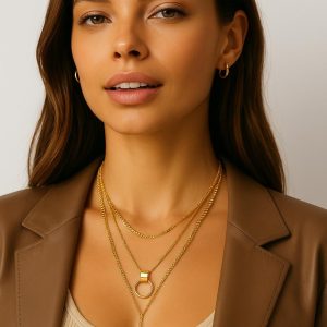 Handmade 14K Solid Gold Hoop Necklace: Minimalist Ring Pendant, Minimal Circle Pendant